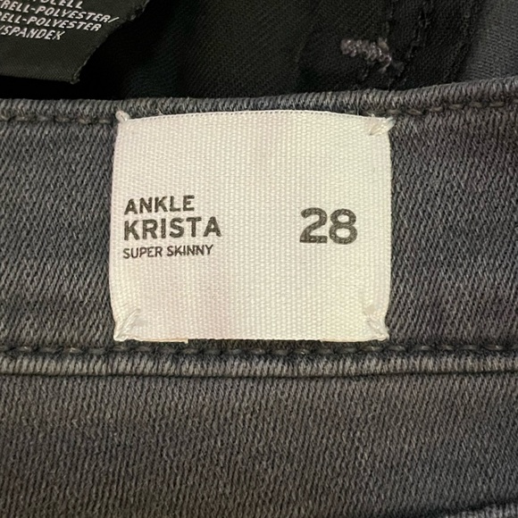 Hudson black Jeans Ankle Krista Super Skinny spandex size 28 size 6 distressed - Picture 15 of 16